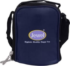 Jewel Luncheon 3 Plastic Box with Lunch Bag - Blue 3 Containers Lunch Box  (750 ml)