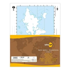 World Geographical Plain Maps Sheets | 22 cm x28 cm | 100 Sheets| Pack of 1 | VT21579-1